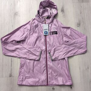 NWT Asics ELECTRO Jacket Womens Medium Lavender Zipper Front Light Hoodie Jacket
